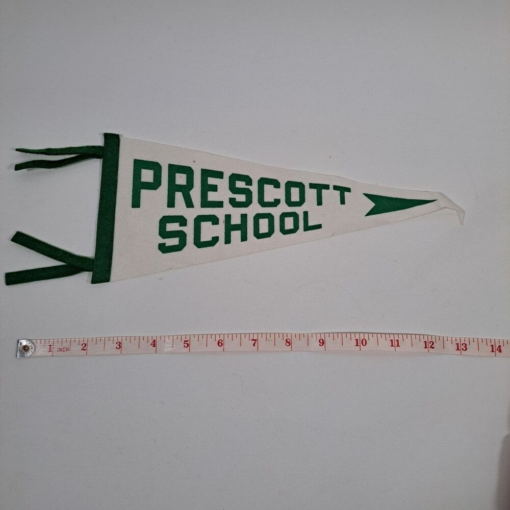 VTG Prescott School White Green Felt Pennant Omaha Nebraska